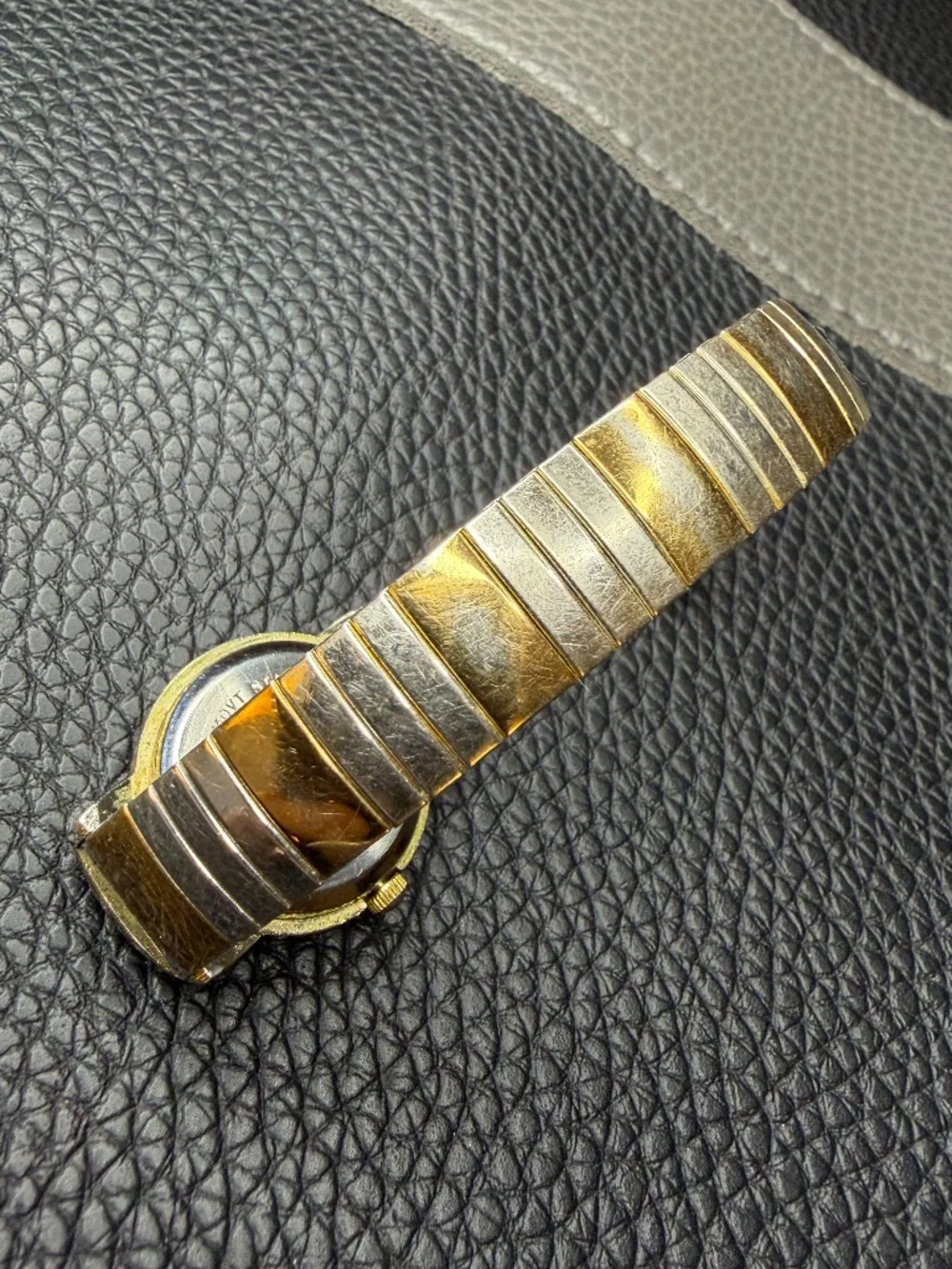 VTG Rumours Two Tone Stainless Steel Stretch Mother of Pearl Quartz Watch 6.5